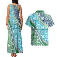 Hawaiian Quilt Pattern Couples Matching Tank Maxi Dress and Hawaiian Shirt Fresh Color Mixed LT01 - Polynesian Pride