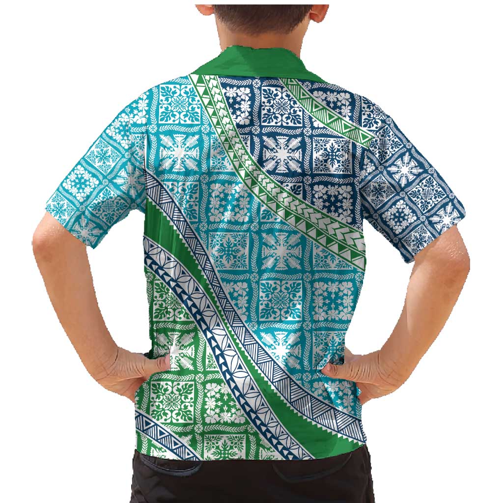 Hawaiian Quilt Pattern Family Matching Mermaid Dress and Hawaiian Shirt Fresh Color Mixed LT01 - Polynesian Pride