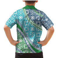 Hawaiian Quilt Pattern Family Matching Mermaid Dress and Hawaiian Shirt Fresh Color Mixed LT01 - Polynesian Pride