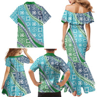 Hawaiian Quilt Pattern Family Matching Mermaid Dress and Hawaiian Shirt Fresh Color Mixed LT01 - Polynesian Pride