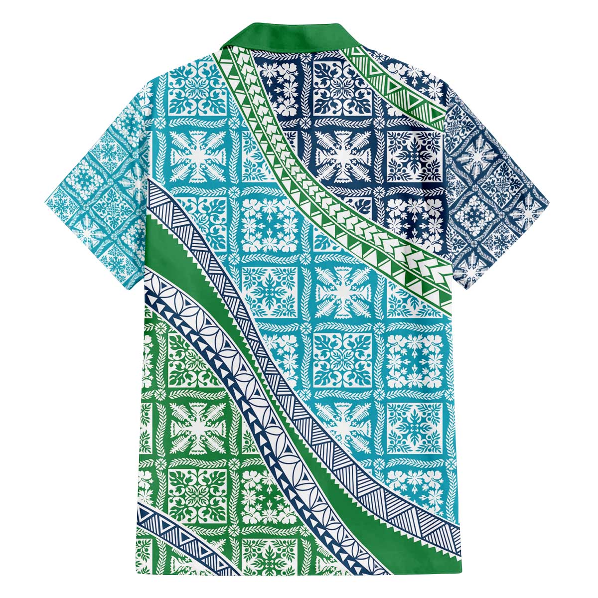 Hawaiian Quilt Pattern Family Matching Off The Shoulder Long Sleeve Dress and Hawaiian Shirt Fresh Color Mixed LT01 - Polynesian Pride