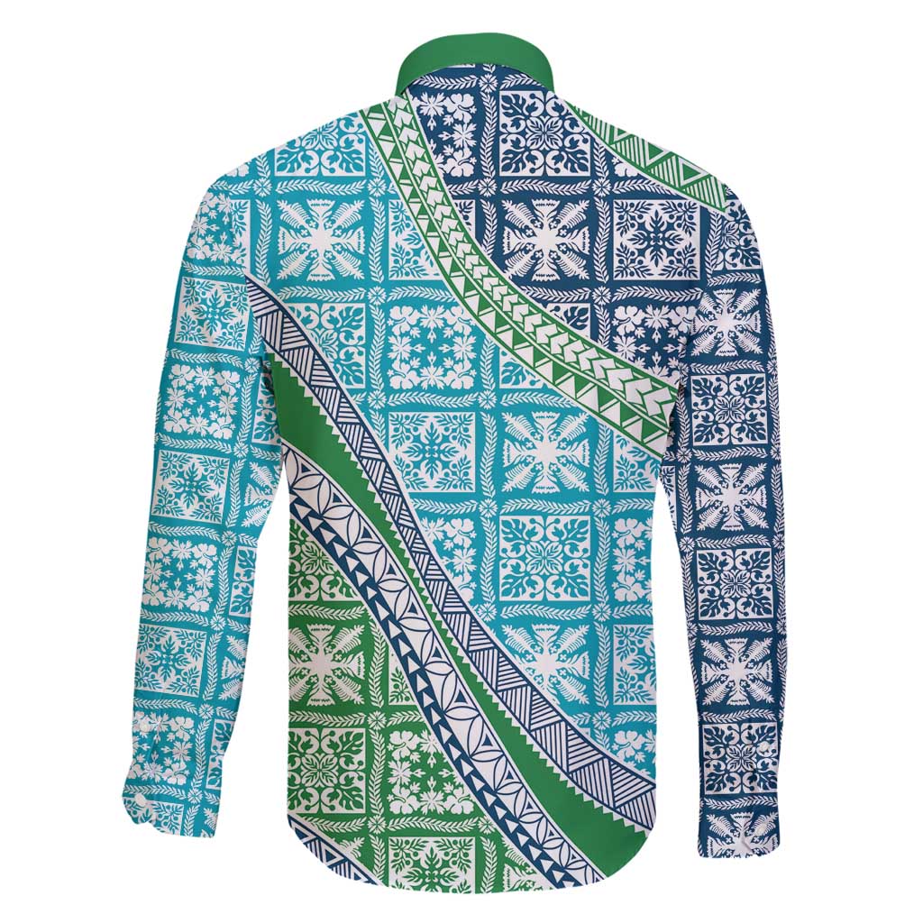 Hawaiian Quilt Pattern Family Matching Off Shoulder Short Dress and Hawaiian Shirt Fresh Color Mixed - Polynesian Pride