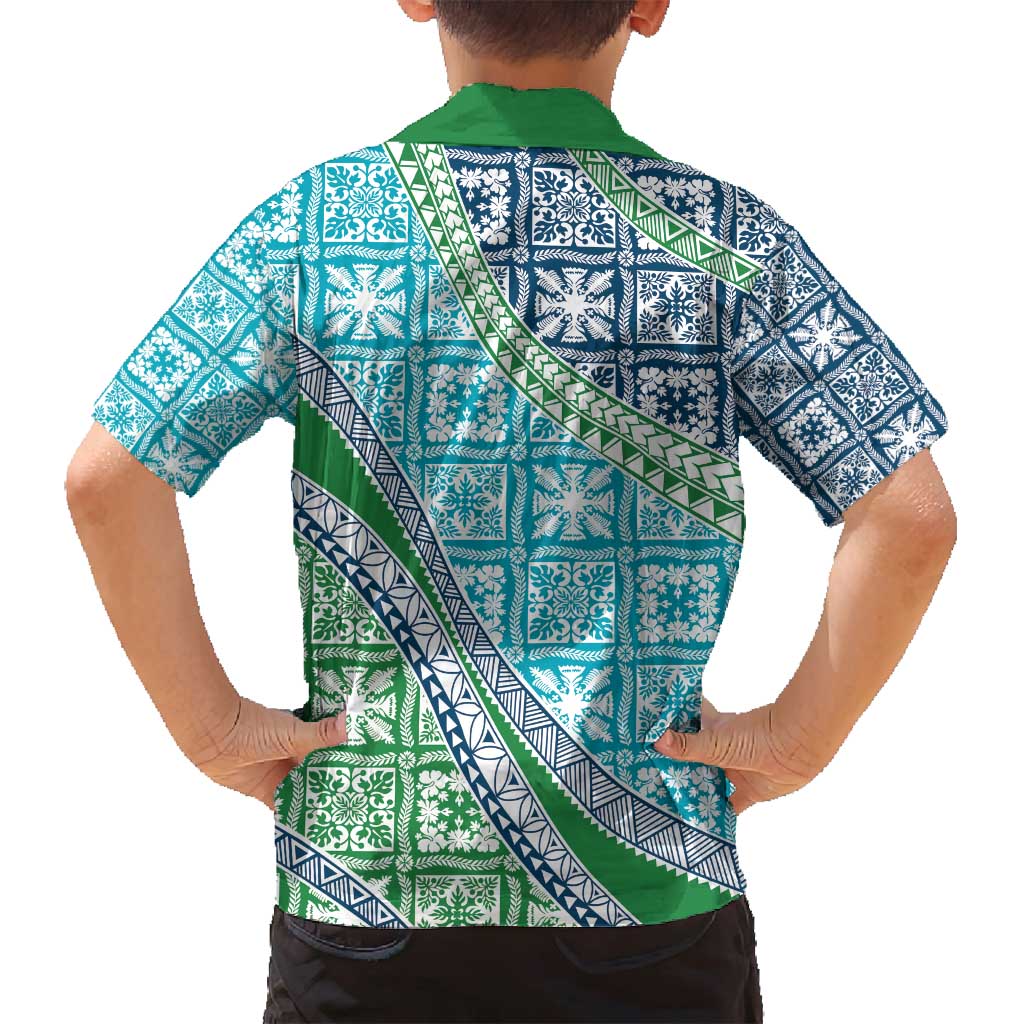 Hawaiian Quilt Pattern Family Matching Tank Maxi Dress and Hawaiian Shirt Fresh Color Mixed LT01 - Polynesian Pride