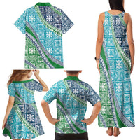 Hawaiian Quilt Pattern Family Matching Tank Maxi Dress and Hawaiian Shirt Fresh Color Mixed LT01 - Polynesian Pride