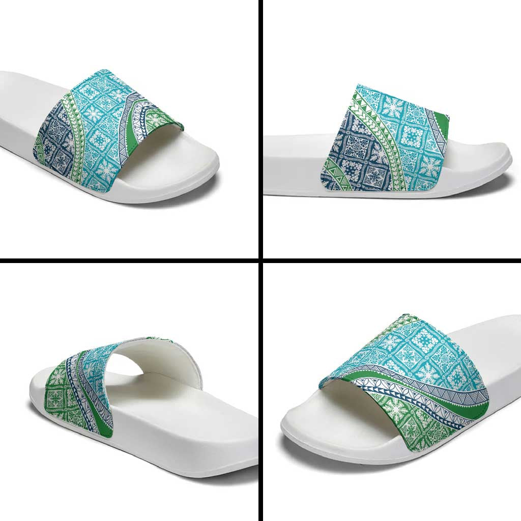 Hawaiian Quilt Pattern Slide Sandals Fresh Color Mixed - Polynesian Pride