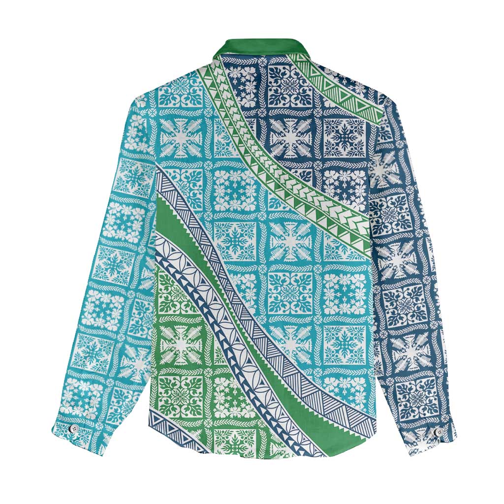 Hawaiian Quilt Pattern Women Casual Shirt Fresh Color Mixed - Polynesian Pride