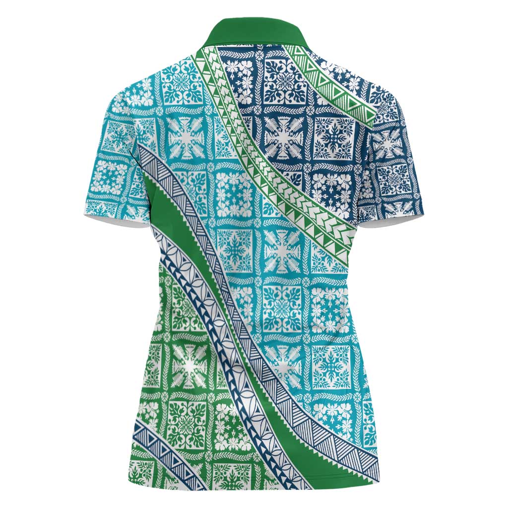 Hawaiian Quilt Pattern Women Polo Shirt Fresh Color Mixed LT01 - Polynesian Pride