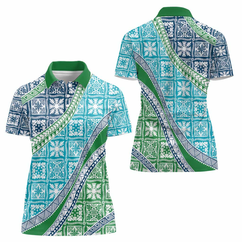 Hawaiian Quilt Pattern Women Polo Shirt Fresh Color Mixed LT01 - Polynesian Pride