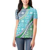 Hawaiian Quilt Pattern Women Polo Shirt Fresh Color Mixed LT01 - Polynesian Pride