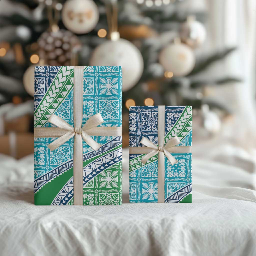 Hawaiian Quilt Pattern Wrapping Paper Fresh Color Mixed - Polynesian Pride