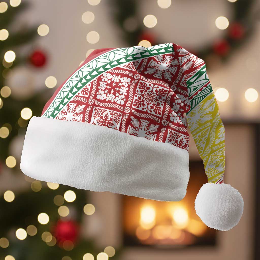 Hawaiian Quilt Pattern Christmas Santa Hat Special Color Mixed - Polynesian Pride