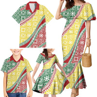 Hawaiian Quilt Pattern Family Matching Mermaid Dress and Hawaiian Shirt Special Color Mixed LT01 - Polynesian Pride