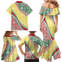 Hawaiian Quilt Pattern Family Matching Mermaid Dress and Hawaiian Shirt Special Color Mixed LT01 - Polynesian Pride