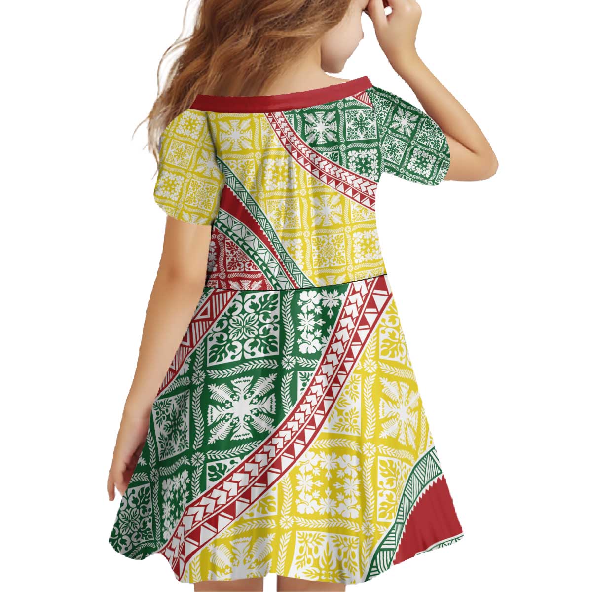 Hawaiian Quilt Pattern Family Matching Off The Shoulder Long Sleeve Dress and Hawaiian Shirt Special Color Mixed LT01 - Polynesian Pride