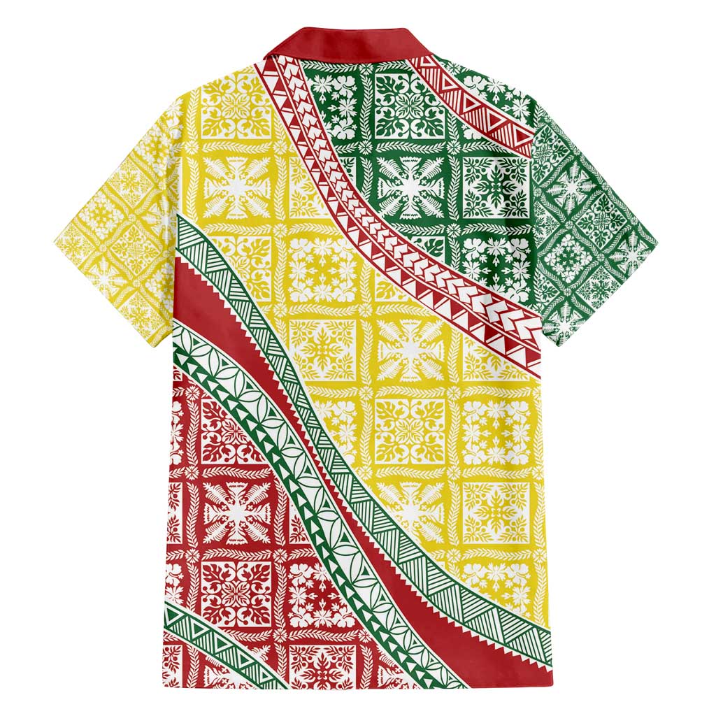 Hawaiian Quilt Pattern Family Matching Off Shoulder Maxi Dress and Hawaiian Shirt Special Color Mixed LT01 - Polynesian Pride