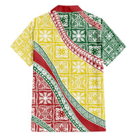 Hawaiian Quilt Pattern Family Matching Summer Maxi Dress and Hawaiian Shirt Special Color Mixed LT01 - Polynesian Pride