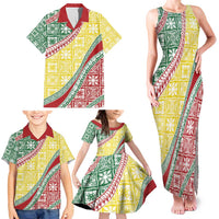 Hawaiian Quilt Pattern Family Matching Tank Maxi Dress and Hawaiian Shirt Special Color Mixed LT01 - Polynesian Pride