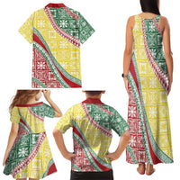 Hawaiian Quilt Pattern Family Matching Tank Maxi Dress and Hawaiian Shirt Special Color Mixed LT01 - Polynesian Pride