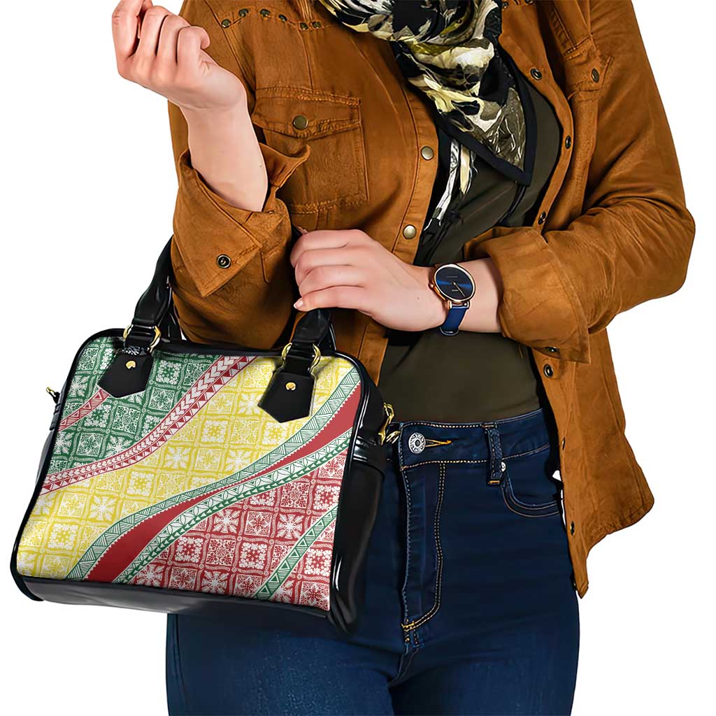 Hawaiian Quilt Pattern Shoulder Handbag Special Color Mixed - Polynesian Pride
