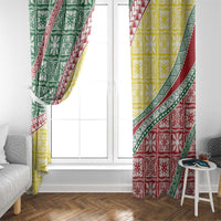 Hawaiian Quilt Pattern Window Curtain Special Color Mixed - Polynesian Pride