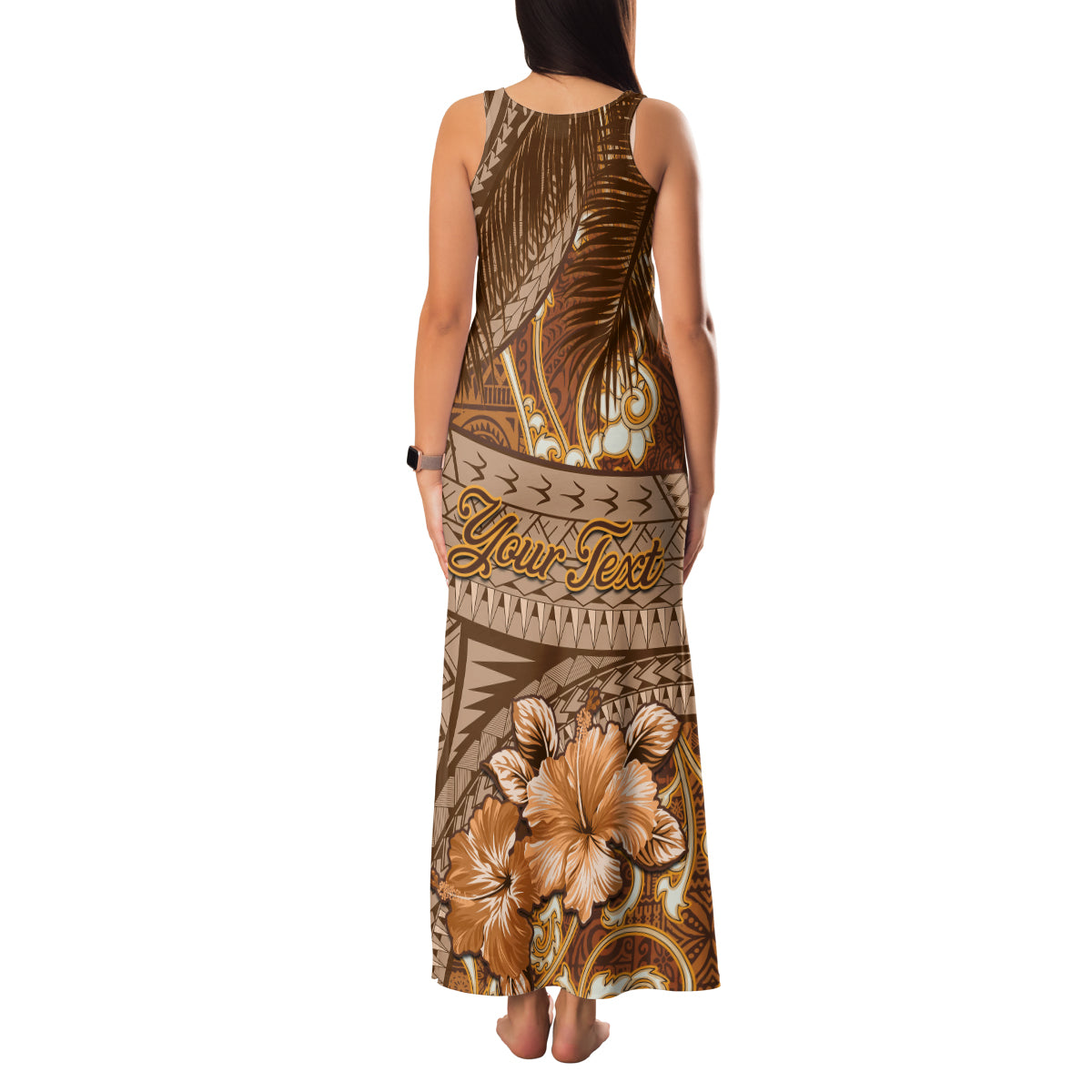 Personalised Fiji Masi Family Matching Tank Maxi Dress and Hawaiian Shirt Bula Fijian Masi Tapa Vintage Style LT01 - Polynesian Pride