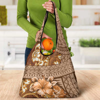 Personalised Fiji Masi Grocery Bag Bula Fijian Masi Tapa Vintage Style LT01 - Polynesian Pride