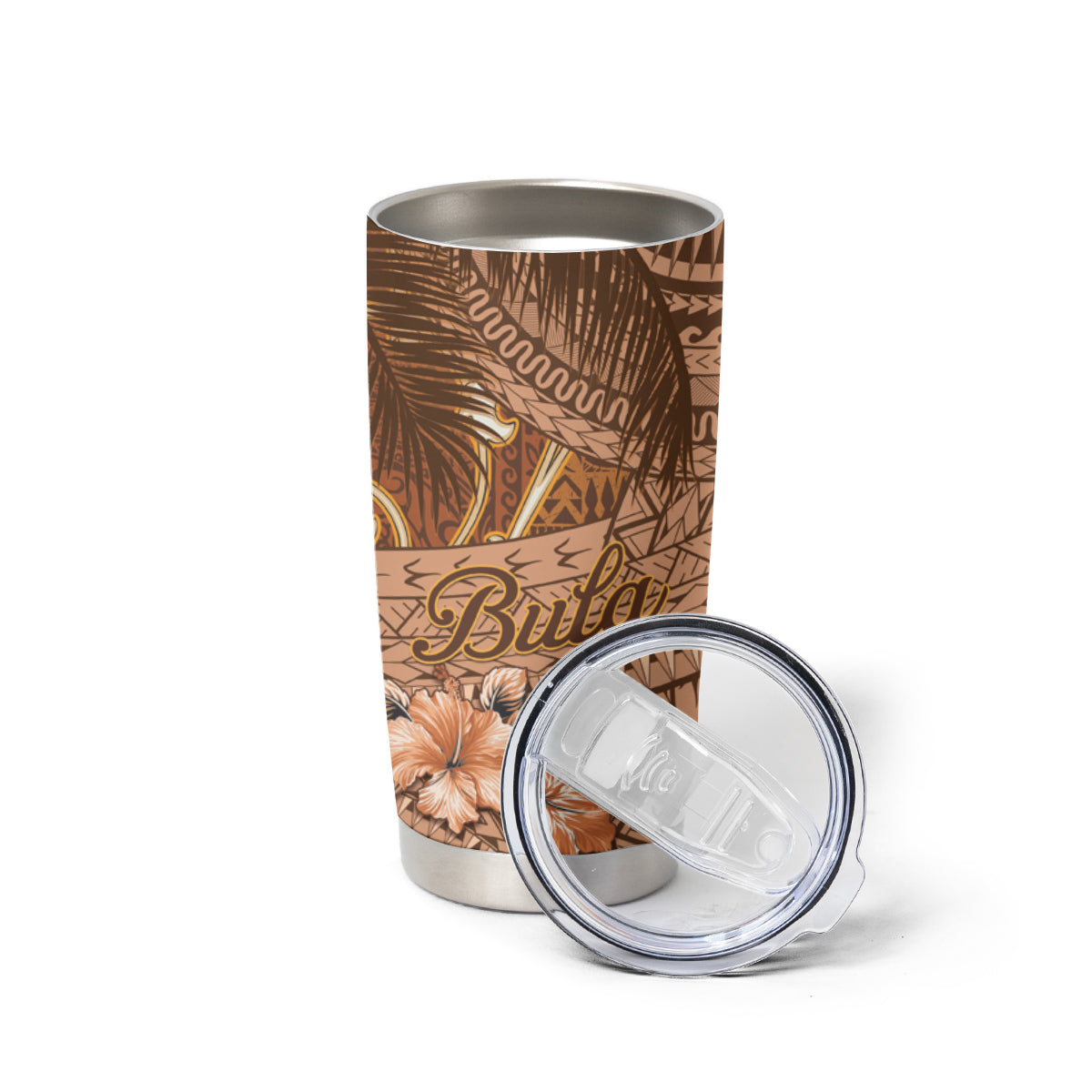 Fiji Masi Tumbler Cup Bula Fijian Masi Tapa Vintage Style LT01 - Polynesian Pride