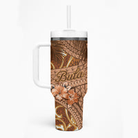 Fiji Masi Tumbler With Handle Bula Fijian Masi Tapa Vintage Style LT01 - Polynesian Pride