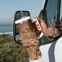 Fiji Masi Tumbler With Handle Bula Fijian Masi Tapa Vintage Style LT01 - Polynesian Pride