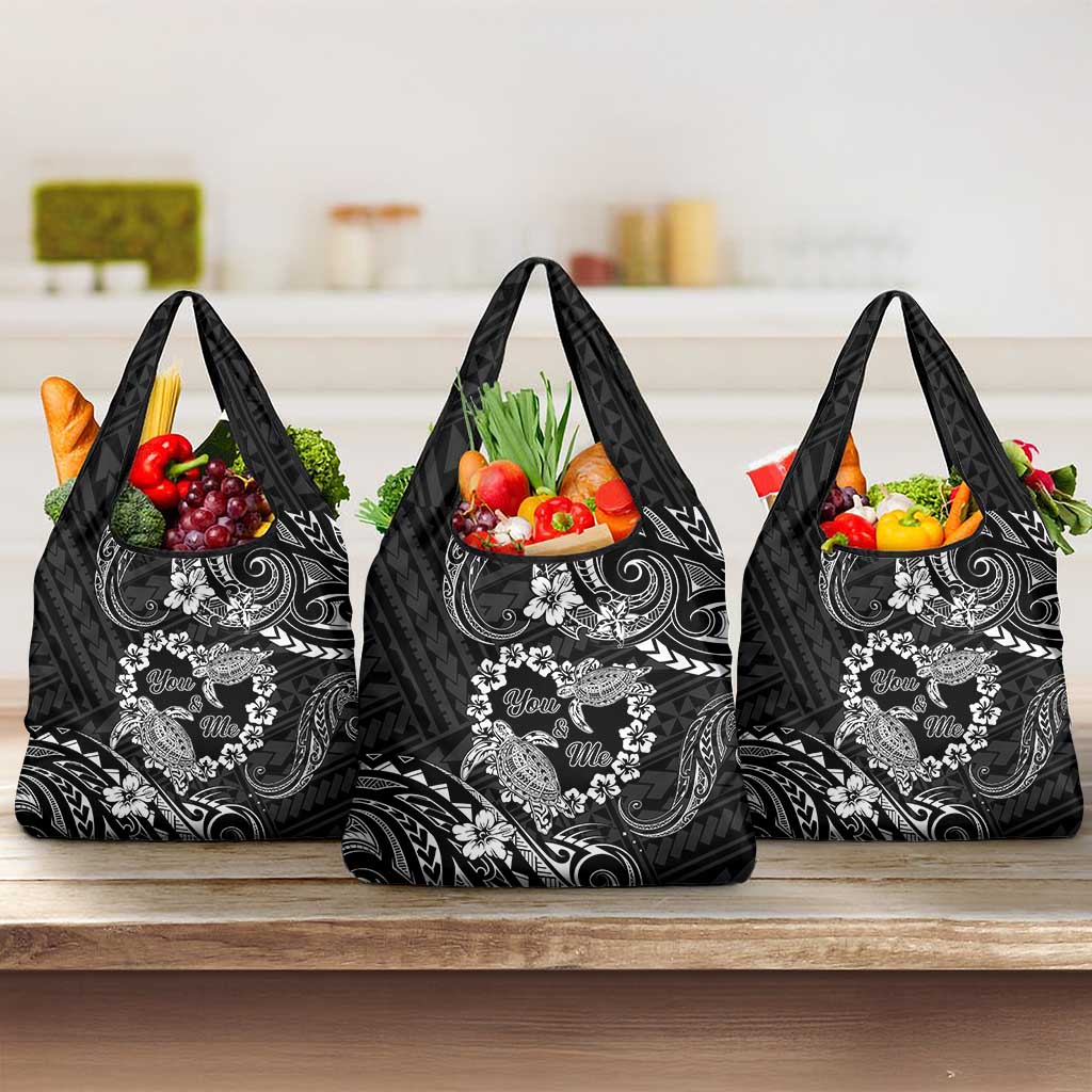Polynesian Turtle Valentine Grocery Bag You And Me Hibiscus Heart