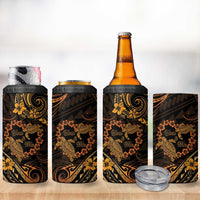 Polynesian Turtle Valentine 4 in 1 Can Cooler Tumbler You And Me Gold Hibiscus Heart LT01 - Polynesian Pride