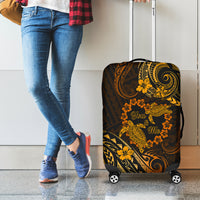 Polynesian Turtle Valentine Luggage Cover You And Me Gold Hibiscus Heart LT01 - Polynesian Pride