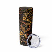 Polynesian Turtle Valentine Skinny Tumbler You And Me Gold Hibiscus Heart LT01 - Polynesian Pride