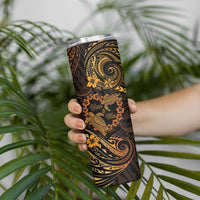 Polynesian Turtle Valentine Skinny Tumbler You And Me Gold Hibiscus Heart LT01 - Polynesian Pride