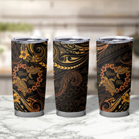Polynesian Turtle Valentine Tumbler Cup You And Me Gold Hibiscus Heart