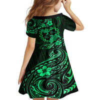 Polynesian Turtle Valentine Family Matching Puletasi and Hawaiian Shirt You And Me Green Hibiscus Heart LT01 - Polynesian Pride