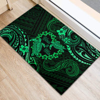 Polynesian Turtle Valentine Rubber Doormat You And Me Green Hibiscus Heart LT01 - Polynesian Pride