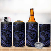 Polynesian Turtle Valentine 4 in 1 Can Cooler Tumbler You And Me Navy Blue Hibiscus Heart LT01 - Polynesian Pride