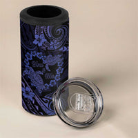 Polynesian Turtle Valentine 4 in 1 Can Cooler Tumbler You And Me Navy Blue Hibiscus Heart LT01 - Polynesian Pride
