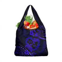 Polynesian Turtle Valentine Grocery Bag You And Me Navy Blue Hibiscus Heart LT01 1-pack One Size Blue - Polynesian Pride