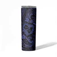 Polynesian Turtle Valentine Skinny Tumbler You And Me Navy Blue Hibiscus Heart LT01 - Polynesian Pride