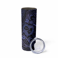 Polynesian Turtle Valentine Skinny Tumbler You And Me Navy Blue Hibiscus Heart LT01 - Polynesian Pride