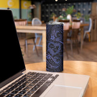 Polynesian Turtle Valentine Skinny Tumbler You And Me Navy Blue Hibiscus Heart LT01 - Polynesian Pride