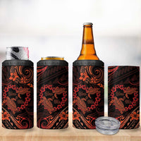 Polynesian Turtle Valentine 4 in 1 Can Cooler Tumbler You And Me Orange Hibiscus Heart LT01 - Polynesian Pride