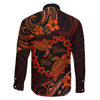 Polynesian Turtle Valentine Family Matching Tank Maxi Dress and Hawaiian Shirt You And Me Orange Hibiscus Heart LT01 - Polynesian Pride