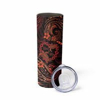 Polynesian Turtle Valentine Skinny Tumbler You And Me Orange Hibiscus Heart LT01 - Polynesian Pride