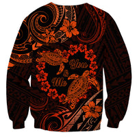 Polynesian Turtle Valentine Sweatshirt You And Me Orange Hibiscus Heart LT01 - Polynesian Pride
