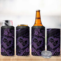 Polynesian Turtle Valentine 4 in 1 Can Cooler Tumbler You And Me Purple Hibiscus Heart LT01 - Polynesian Pride