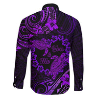 Polynesian Turtle Valentine Family Matching Summer Maxi Dress and Hawaiian Shirt You And Me Purple Hibiscus Heart LT01 - Polynesian Pride