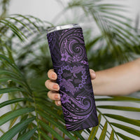 Polynesian Turtle Valentine Skinny Tumbler You And Me Purple Hibiscus Heart LT01 - Polynesian Pride